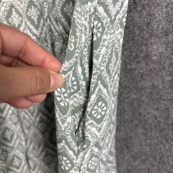 Lucky Brand Dress Womens Size 1X Green Cottagecore Safari Nature - Picture 10 of 12